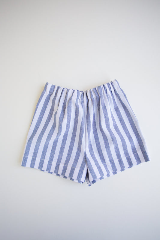 Kid's Blue Pinstriped Pull-On Shorts